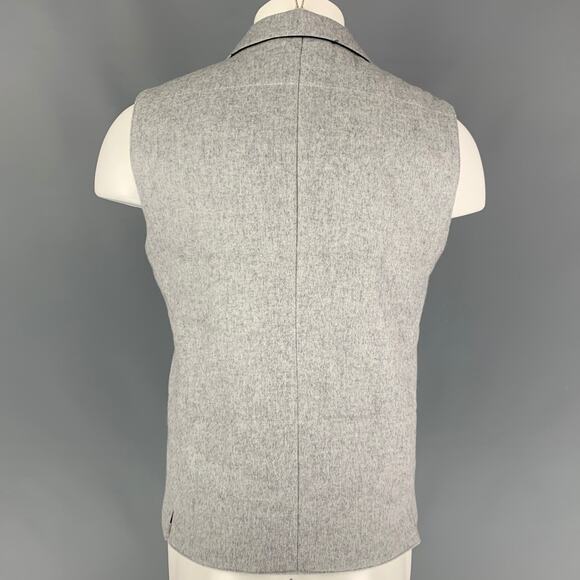 SUIT SUPPLY Size M Grey Quilted Cashmere Notch Lapel Vest - Picture 3 of 6